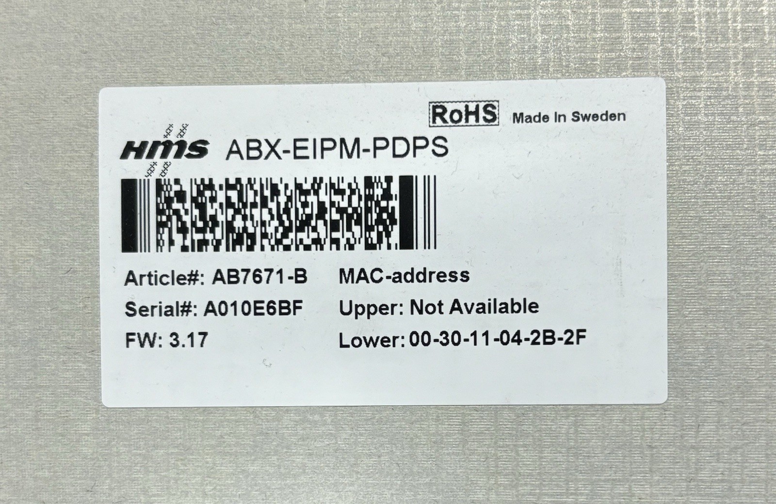 HMS - ABX-EIPM-PDPS. Brand New In Opened Box