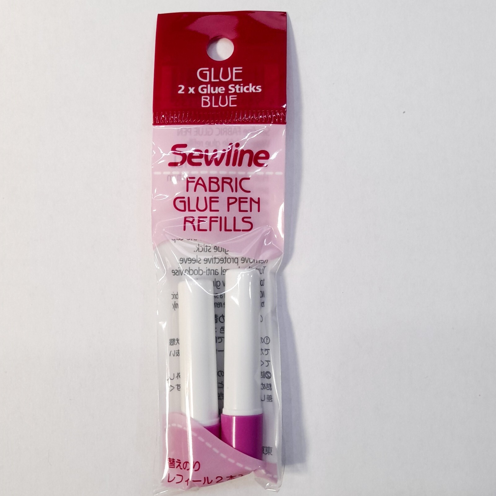 Sewline 2 pack fabric glue pen refills water soluble suit EPP or applique - Blue