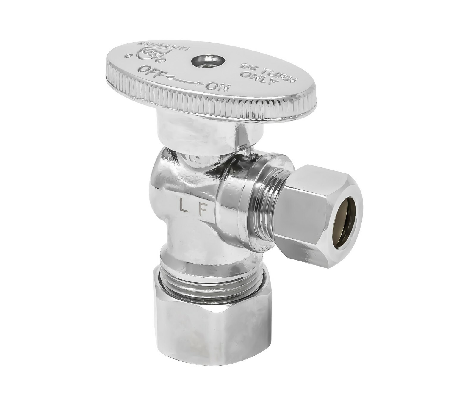 5/8 inch OD(inlet) x 1/4 inch OD(outlet) 1/4 Turn Angle Stop, All Comp. 5 Pack
