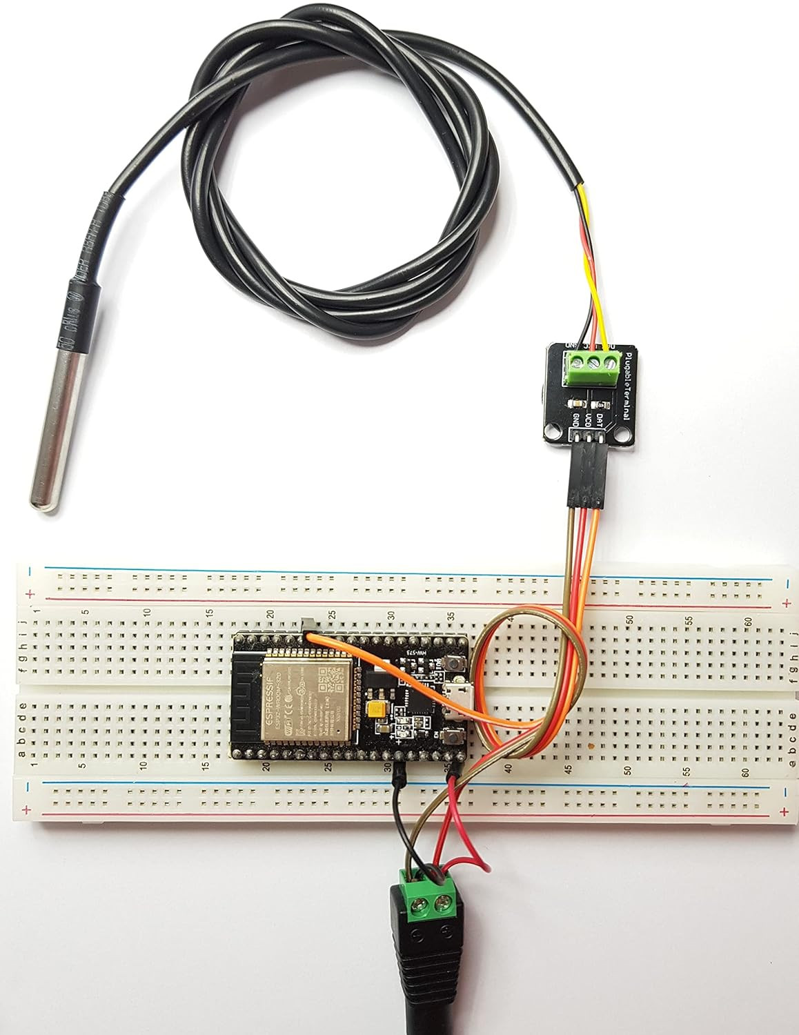 DS18B20 Temperature Sensor for Arduino, ESP32, ESP8266, Raspberry Pi, Waterproof