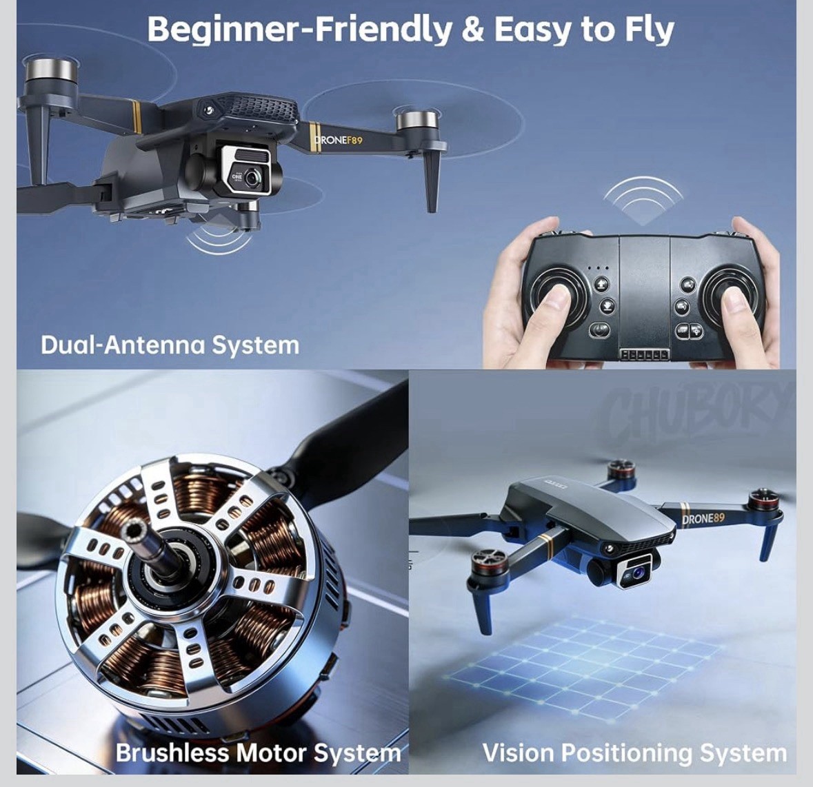Chubory F89 Drone w/camera : Micro Foldable Drone Set / New