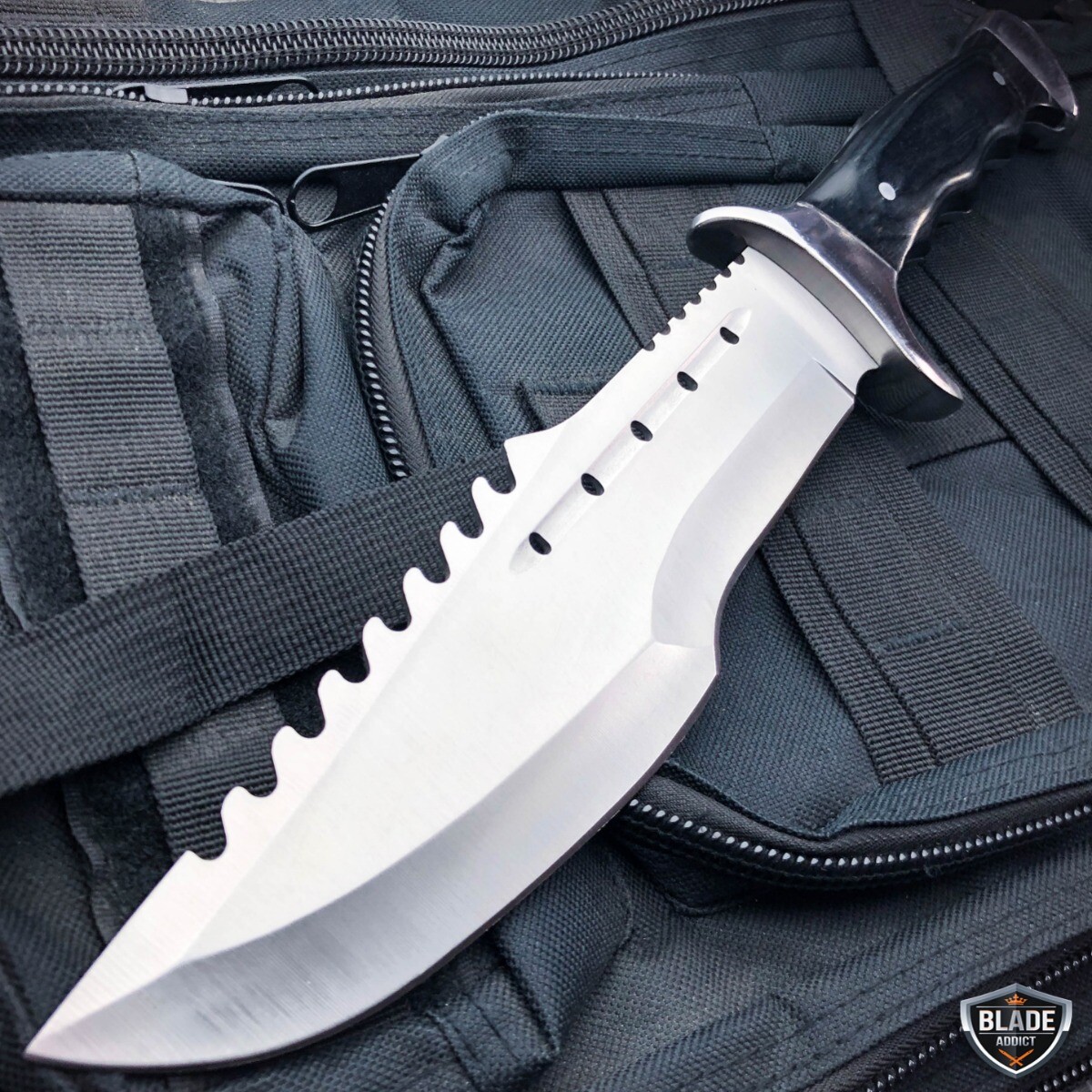 14" Full Tang TACTICAL TRACKER Hunting Rambo Fixed Blade Camping Bowie Knife