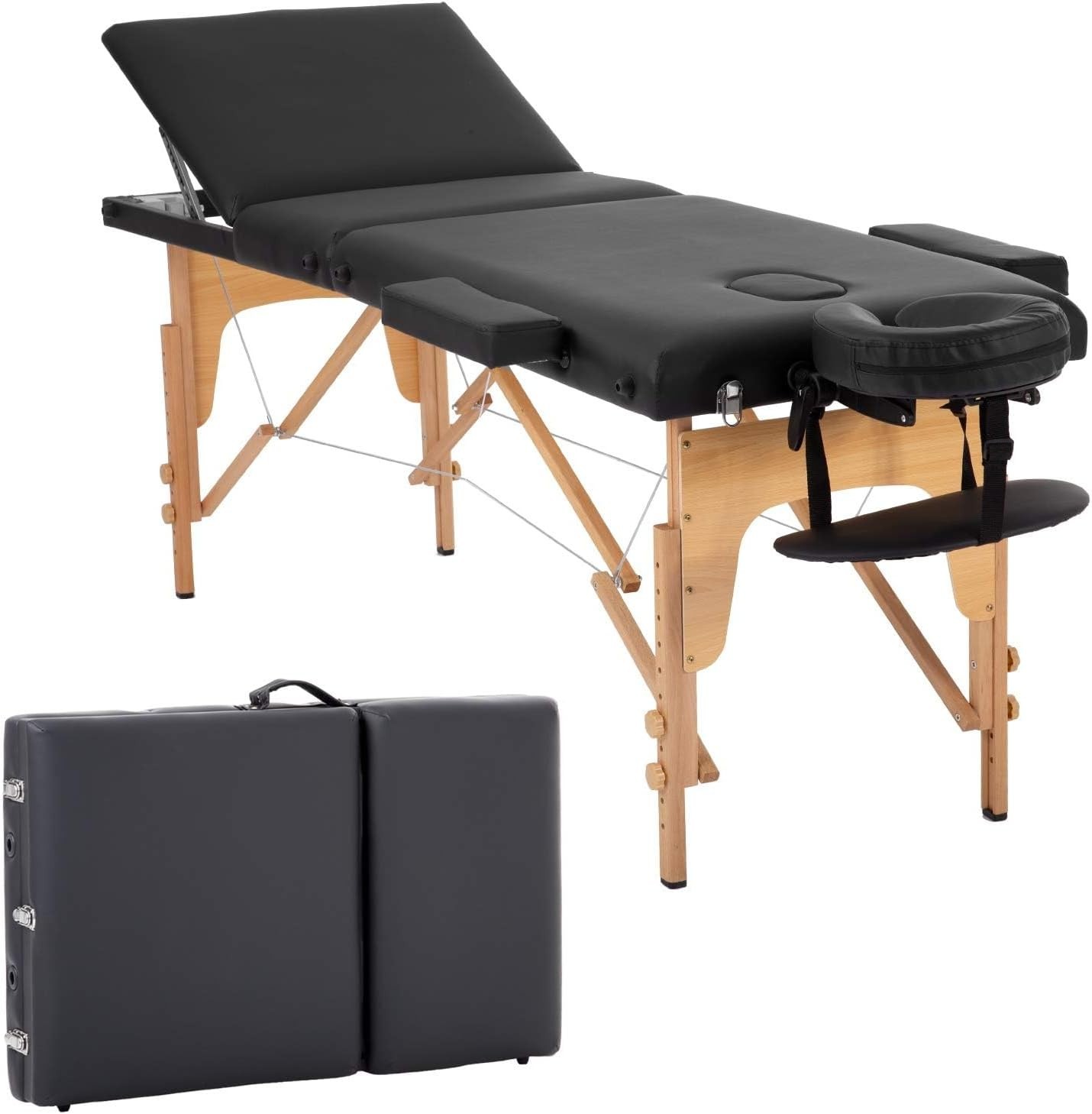 Compact Spa Massage Bed with Tool-Free Setup - 24" Wide Adjustable Table