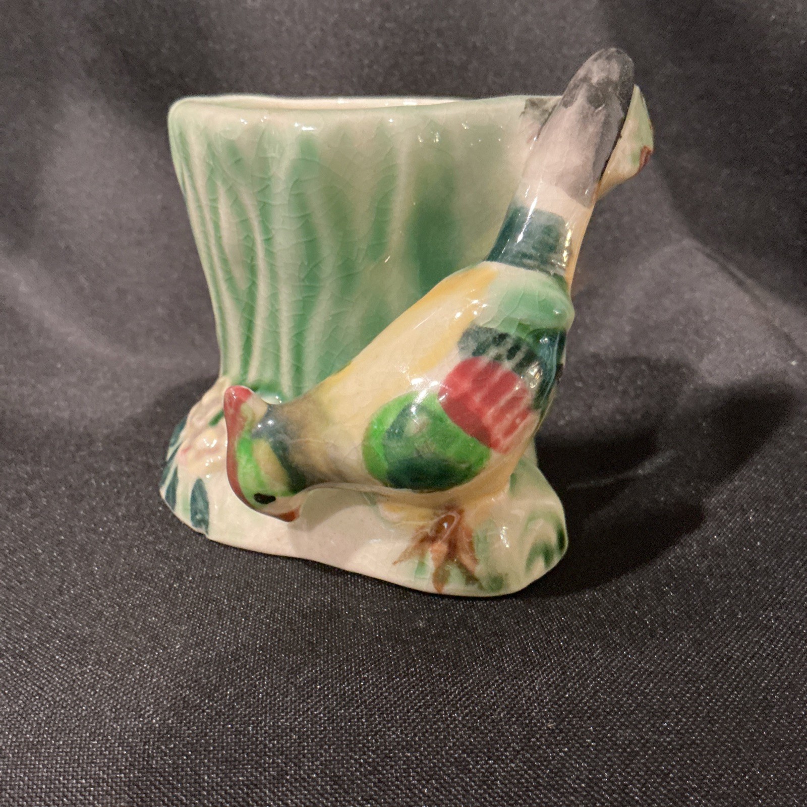 Vintage Pheasant Bird Mini Planter - Hand Painted In Japan