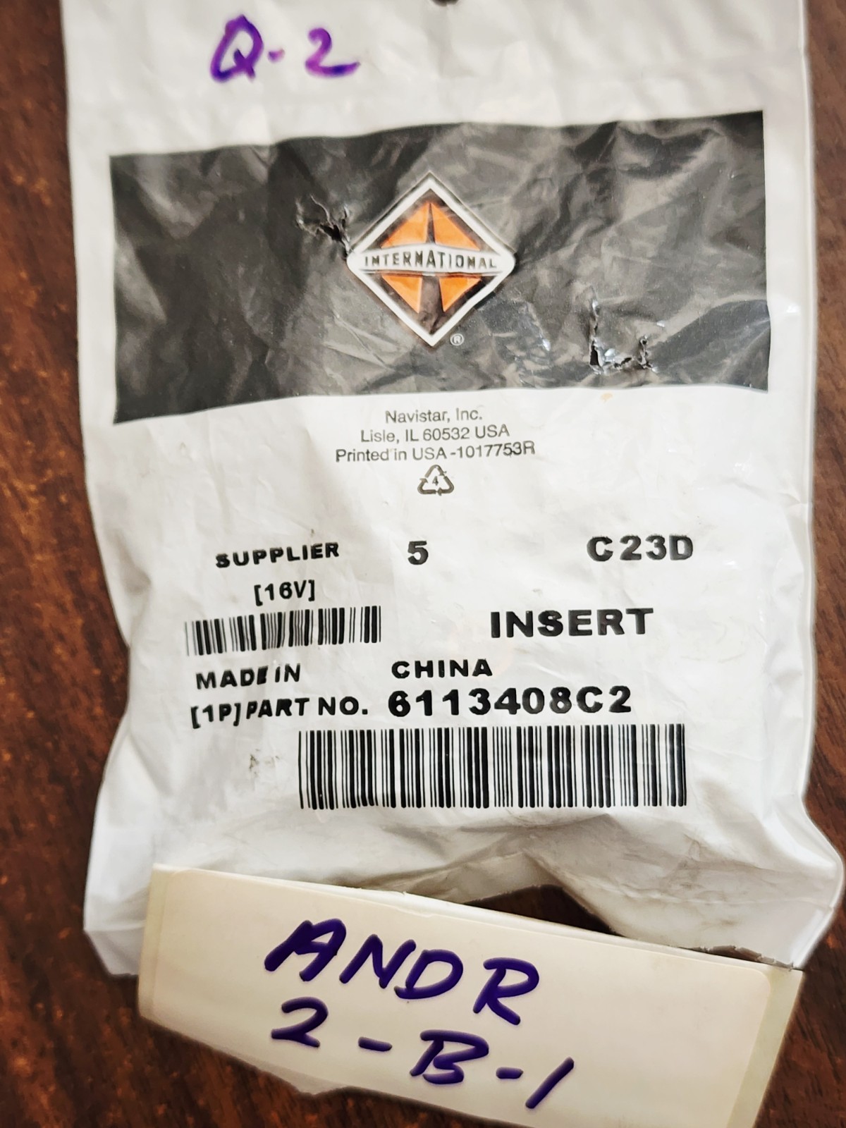 Package of 5- International Navistar 6113408C2 Threaded Insert Nut