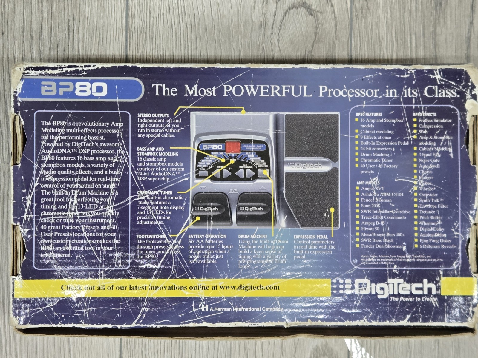 DIGITECH BP80 Modeling Bass Processor Pedal - Vintage, No Power Cord