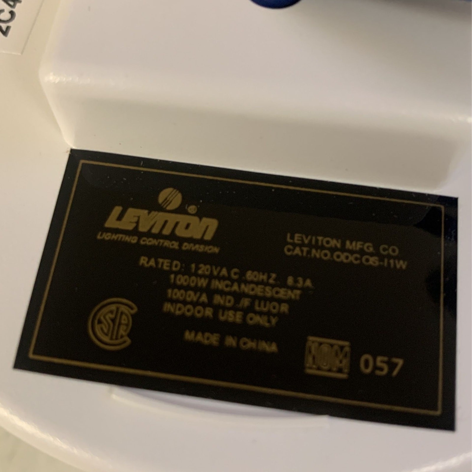 Leviton Self Contained Ceiling Mount Occupancy Sensor and Switching Relay, White