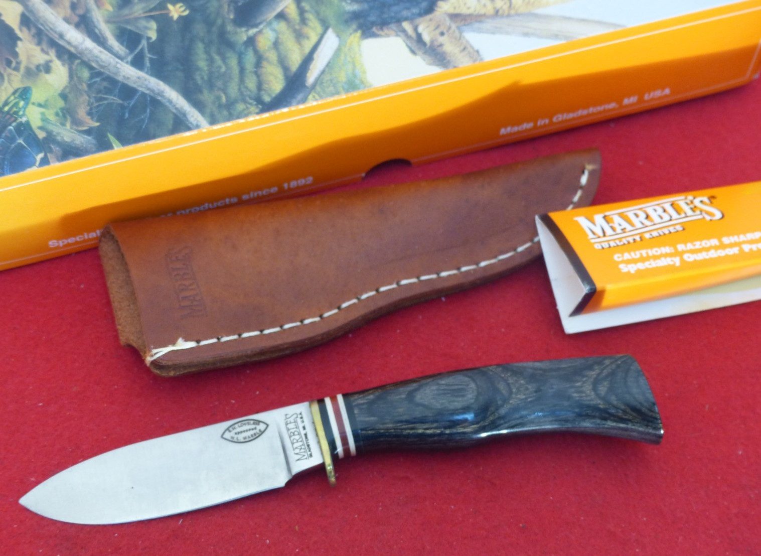 Marbles Gladstone USA Sport 99 dark cocobolo carver fixed blade knife
