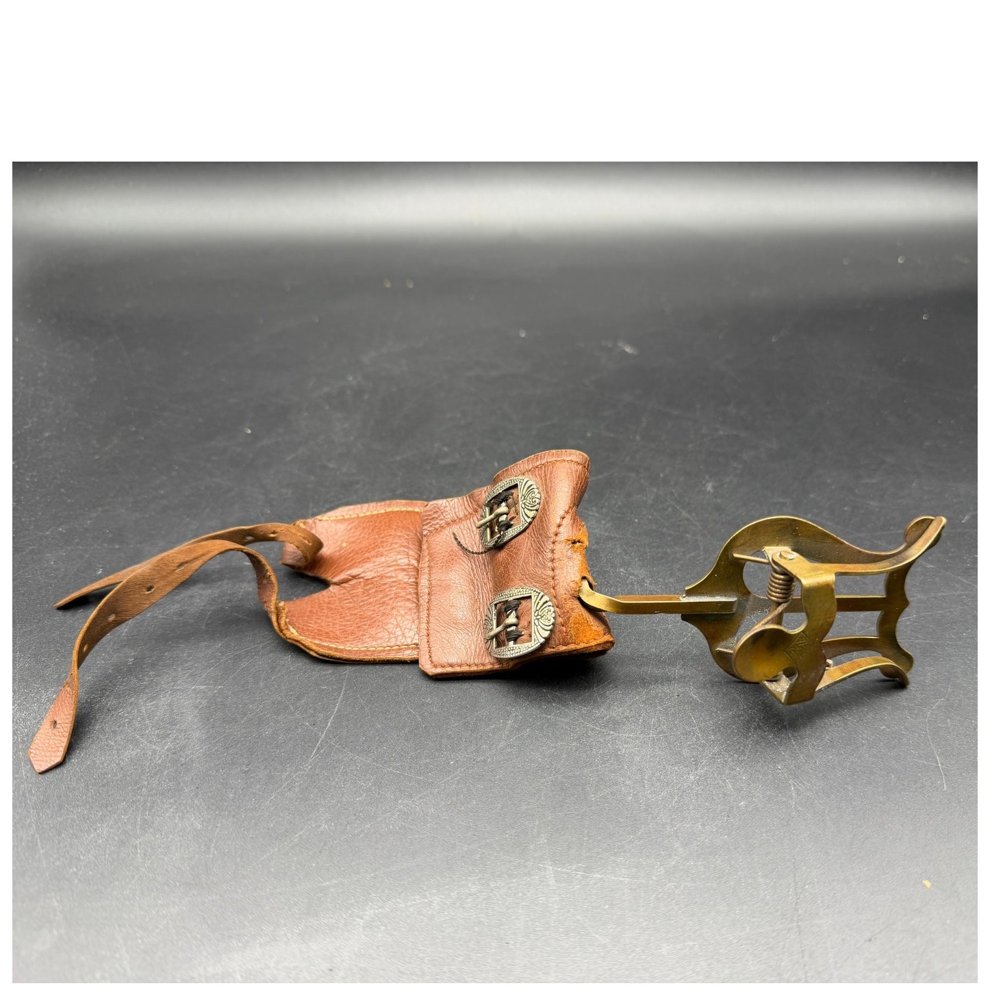 Vintage Leather and Brass Marching Band Wrist Lyre