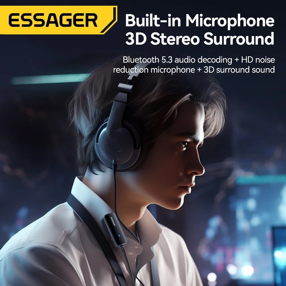Multifunctional Bluetooth 5.3 Adapter 3.5mm Jack Aux Wireless Adapter Stereo