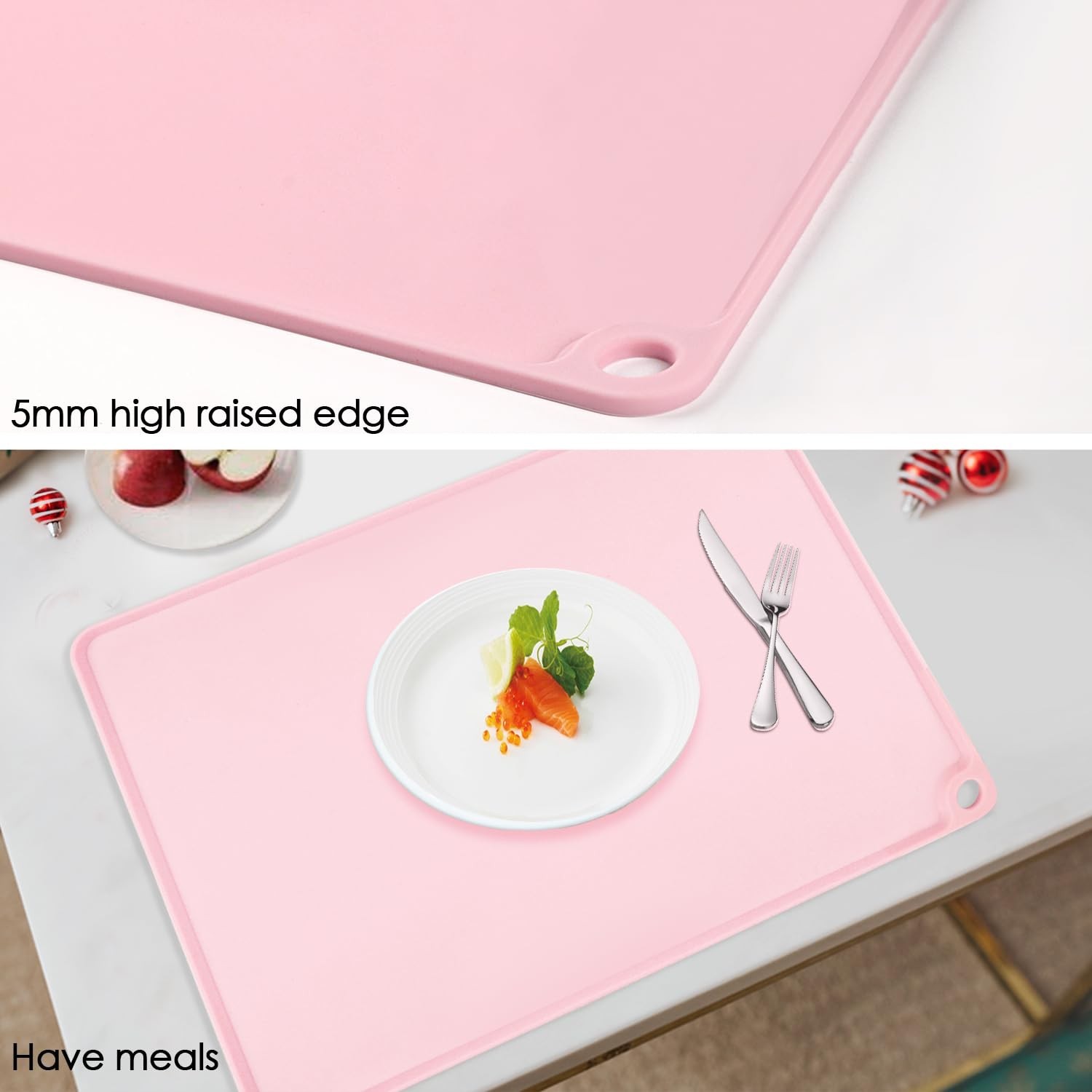 Standard Silicone Mat Pink Baking Mat-Multipurpose Kid Placemat Reusable Kitc...