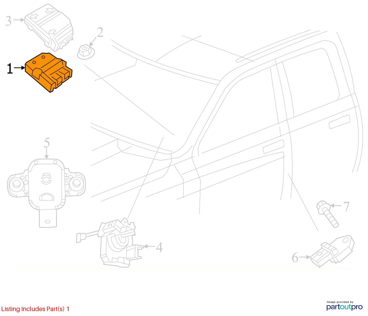 17 DODGE RAM 1500 SRS BAG MODULE REGULAR CAB 68303217AA