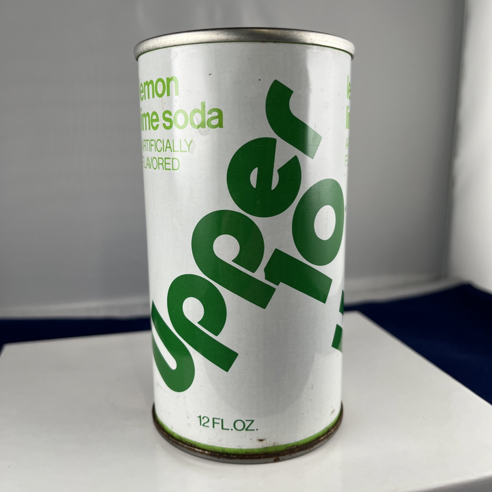 1970's Upper 10 Soda Pop Straight Steel Can Lemon Lime
