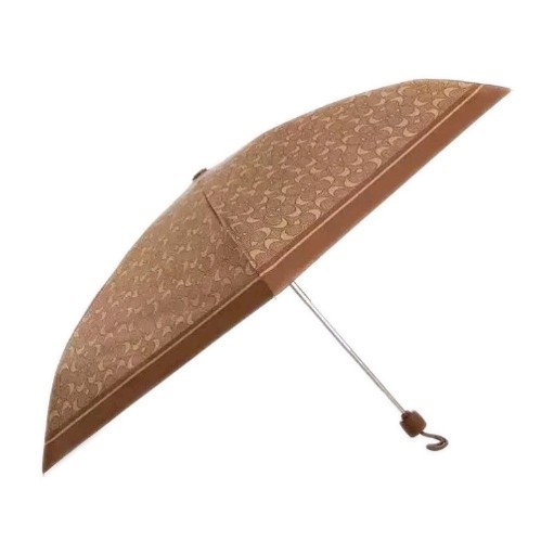 Coach UV Protection CZ197 Tan Signature Print Mini Umbrella