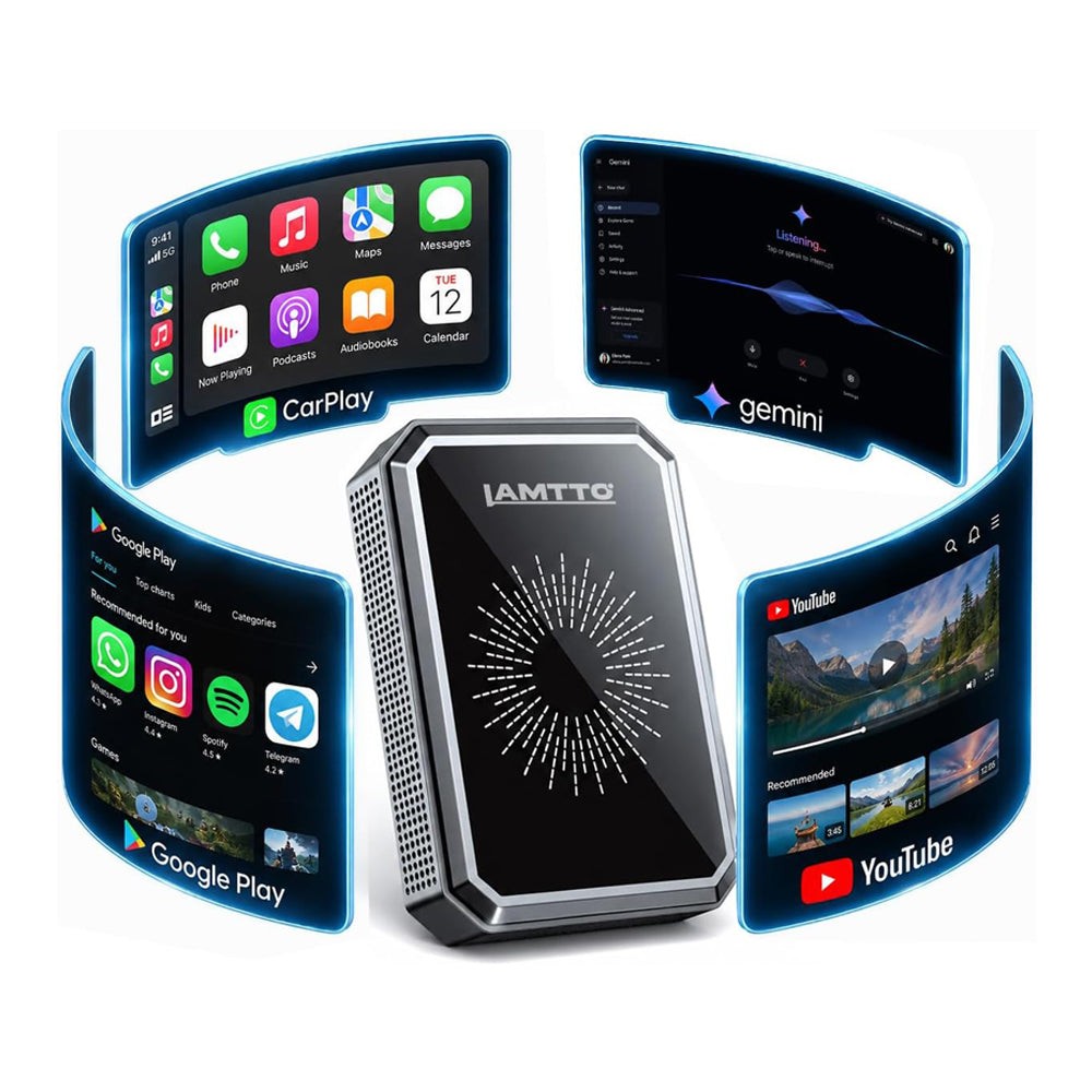4in1 Magic Video Box for Streaming Wireless CarPlay Al box Adapter w/ Gemini Al