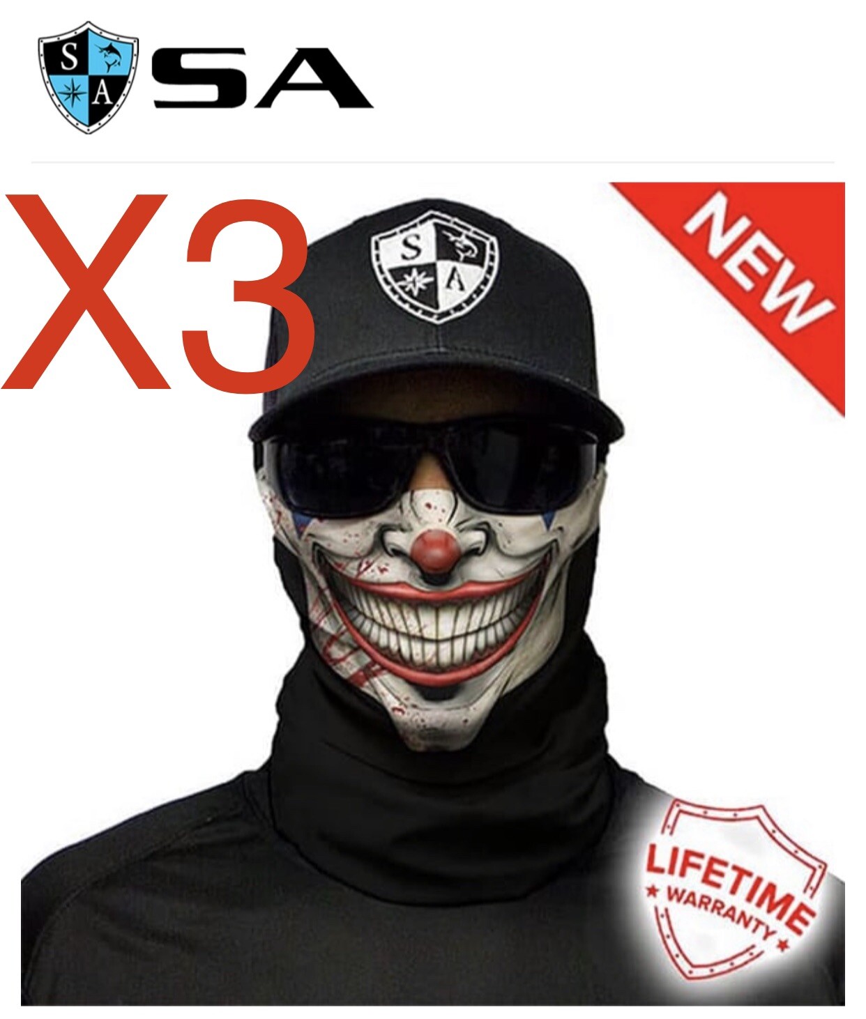 Get 3: Joker / Jokester Salt Armour SA Fishing Face Shield / Mask - SEALED