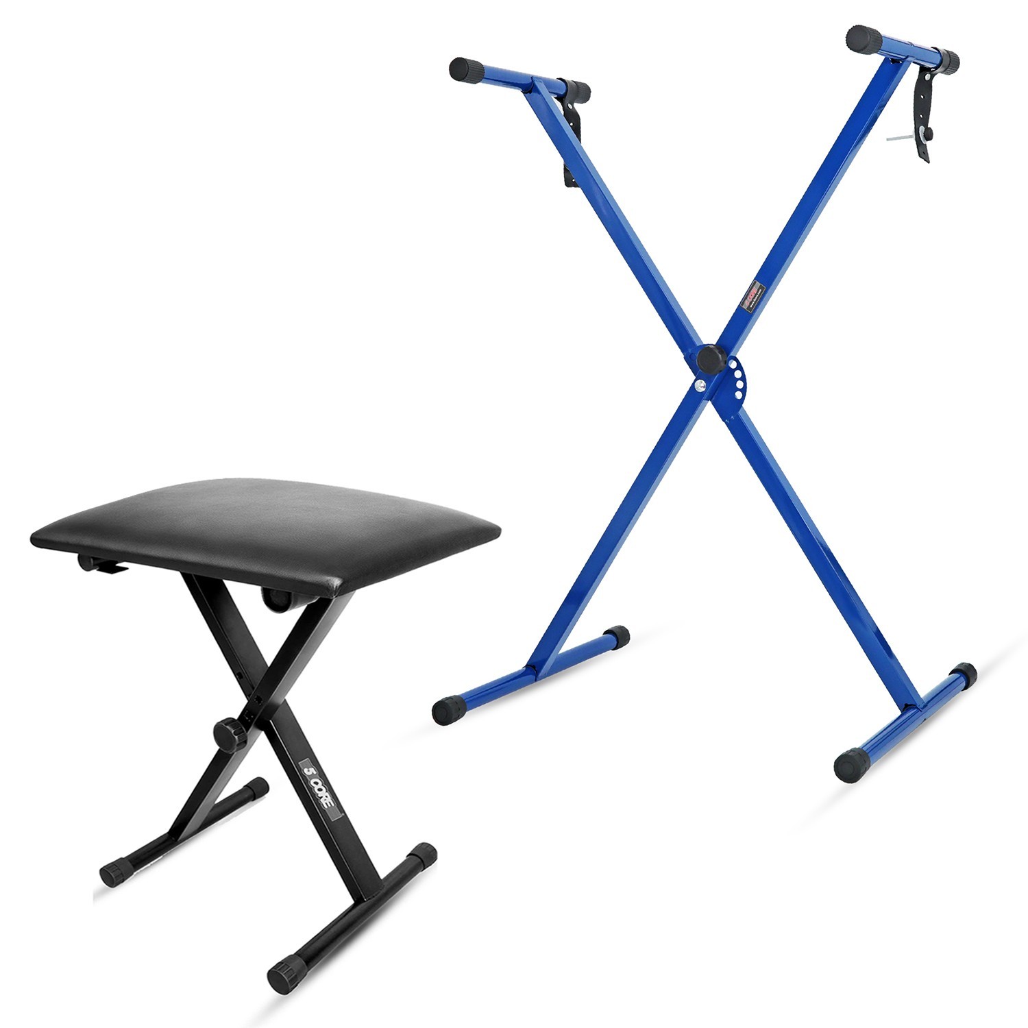 5 Core Keyboard Stand Piano Bench Set Adjustable Key Board Stands w Music Chair