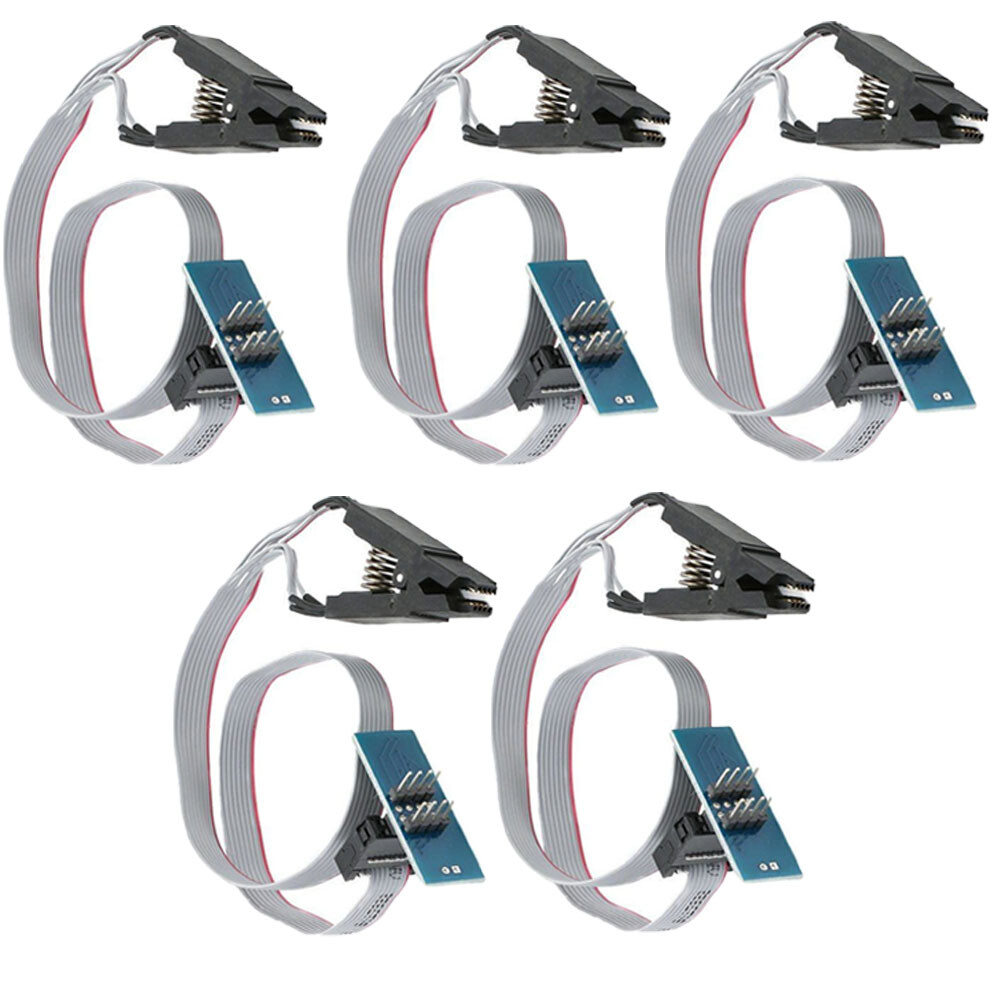 5x SOIC8 SOP8 Flash Chip IC Test Clip Socket Adapter BIOS/24/25/93 Programmer