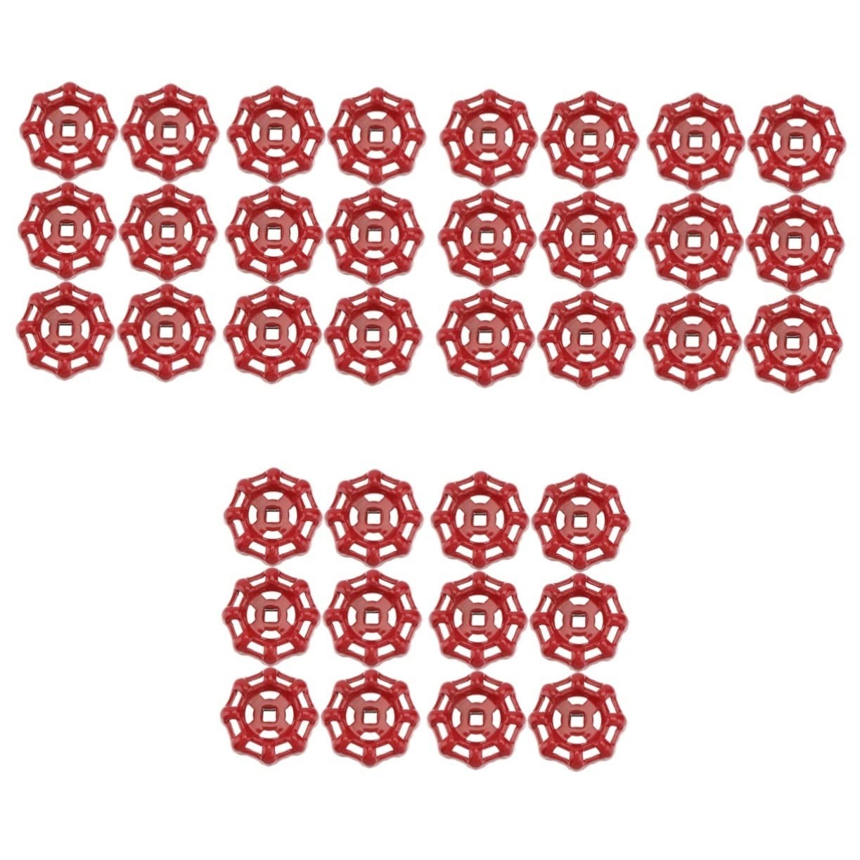 36 Pcs Cast Iron Faucet Handle Replacement - Red Round Wheel for Spigot Hose Bib