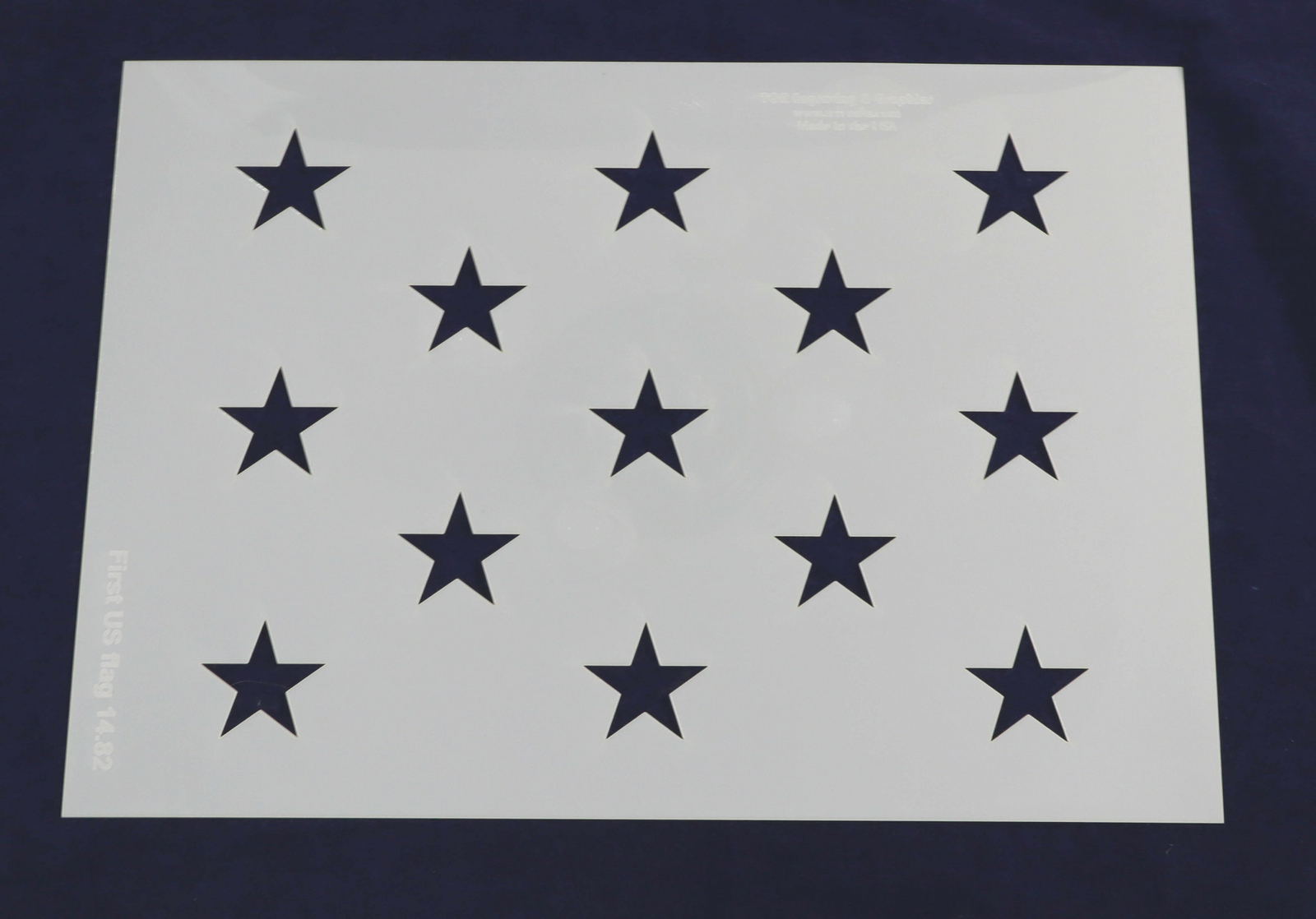 13 Star Field "First Flag" Stencil 14 Mil -US G Spec 10.5 x 14.82
