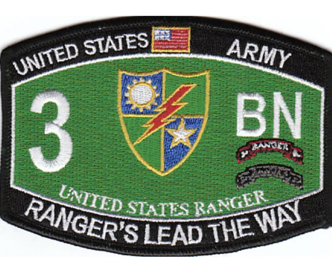 4.5" ARMY 3RD BATTALION 75TH RANGER REGIMENT EMBROIDERED PATCH