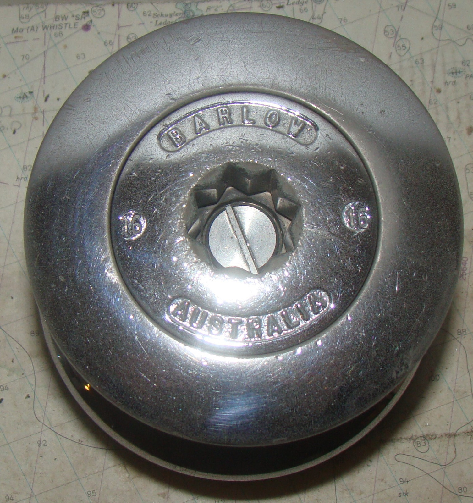 Vintage Barlow 16 Chromed Bronze Winch, Cleaned &Serviced - 4 available