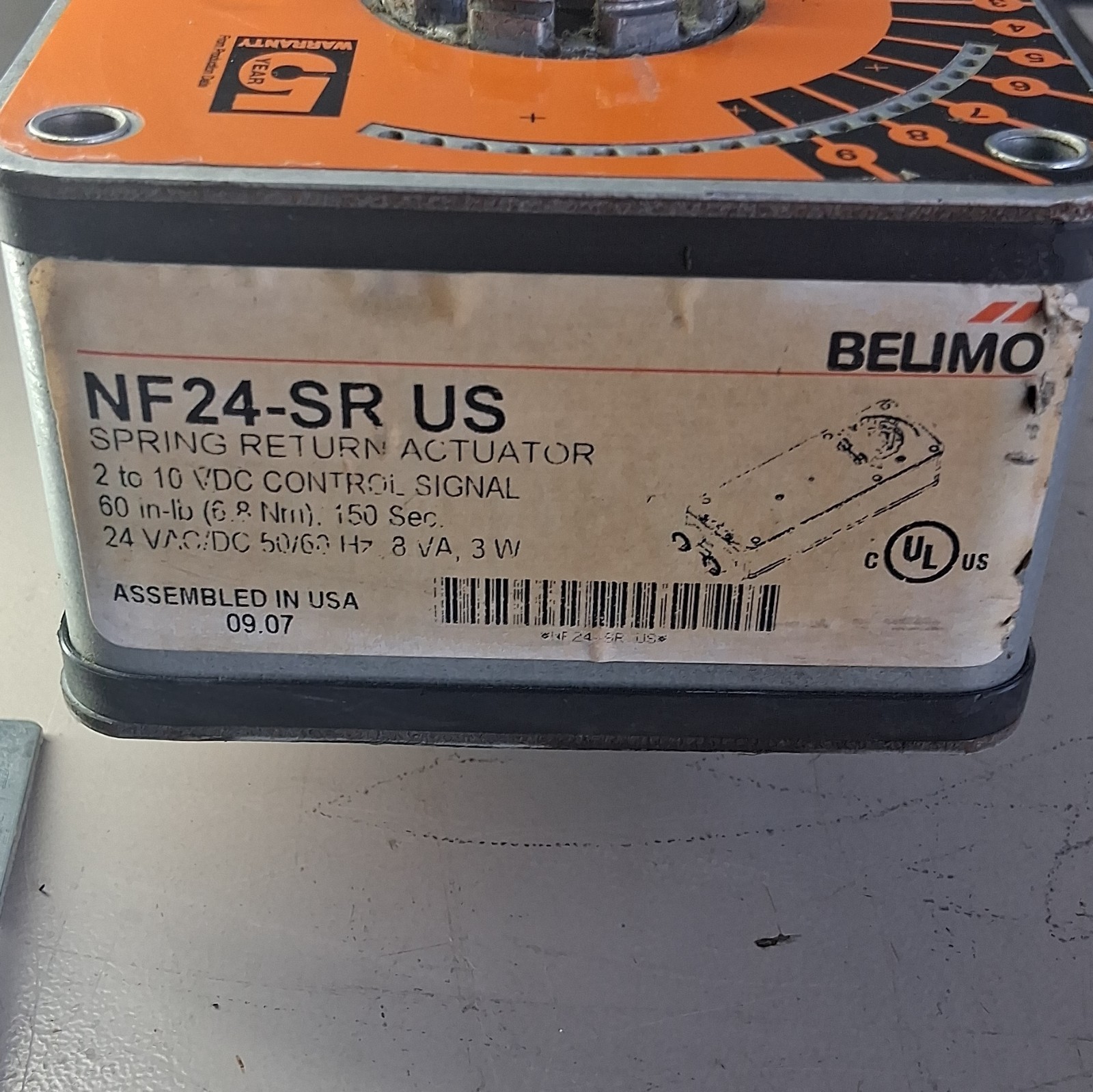 Belimo NF24-SR US Spring Return Damper Actuator 24V VAC/DC 2-10VDC