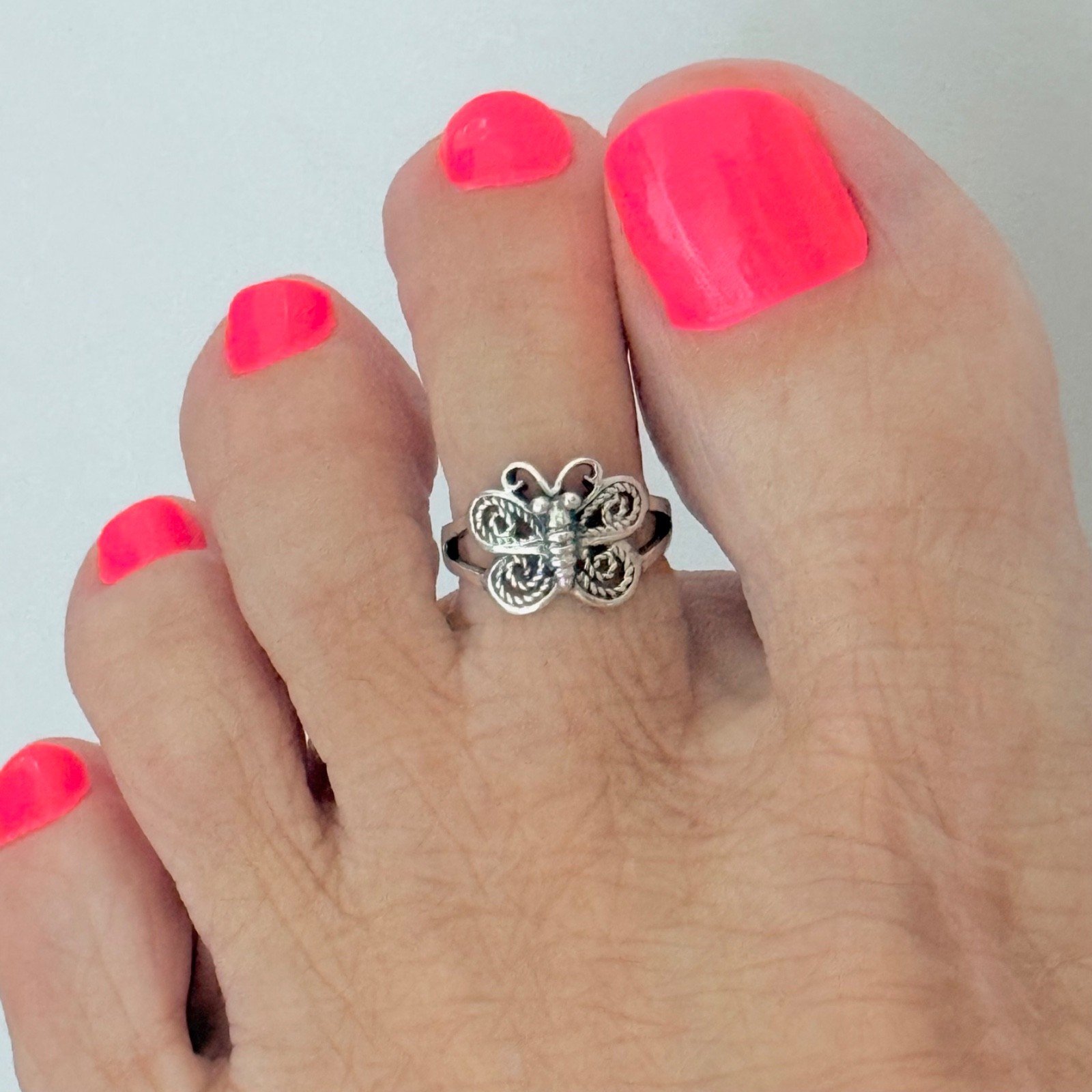 Sterling Silver Butterfly Toe Ring, Bug Rings, Butterflies, Spirit Bugs, Wings
