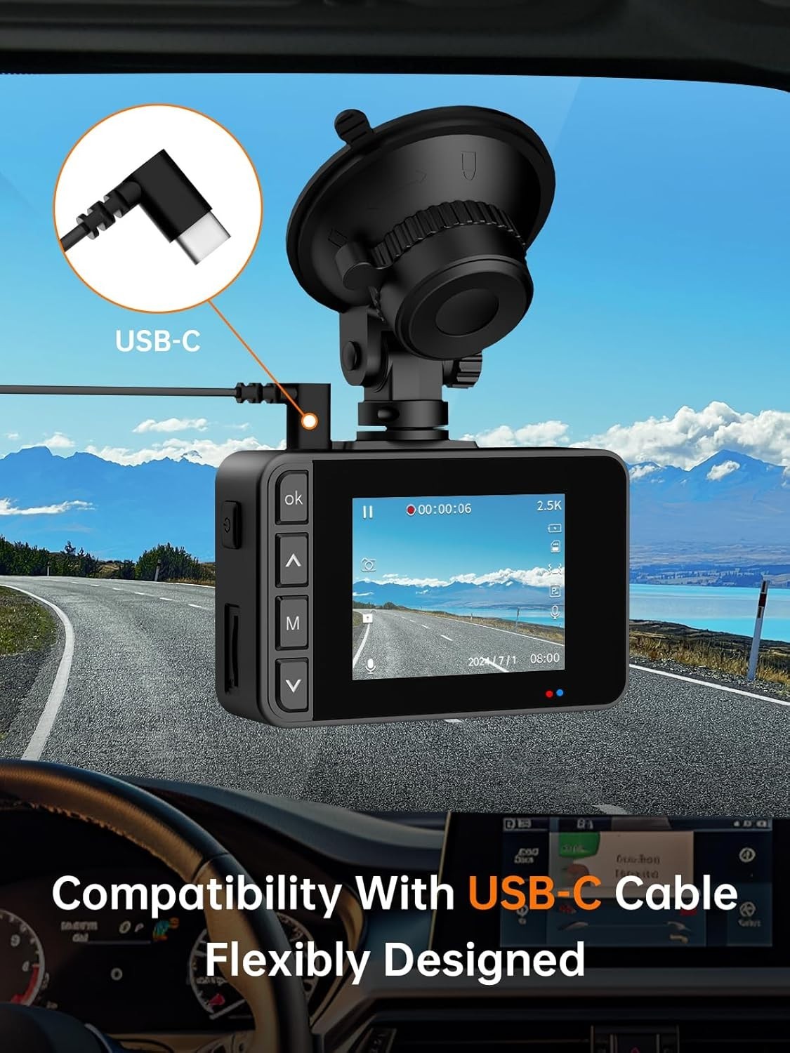 S50 G-Sensor Dash Cam, Loop Recording, 2'' Display