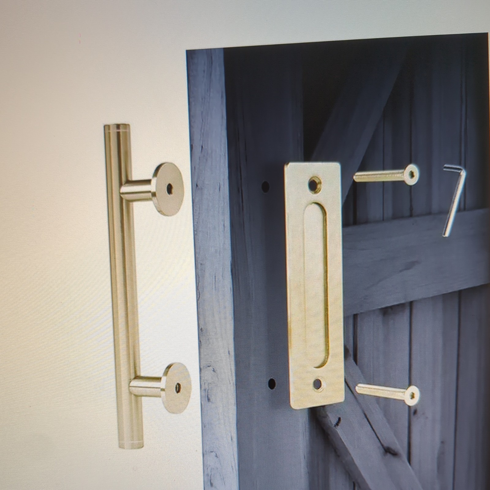 Reliabilt Soft Gold Indoor Single Barn Door Handle 4980571 - New