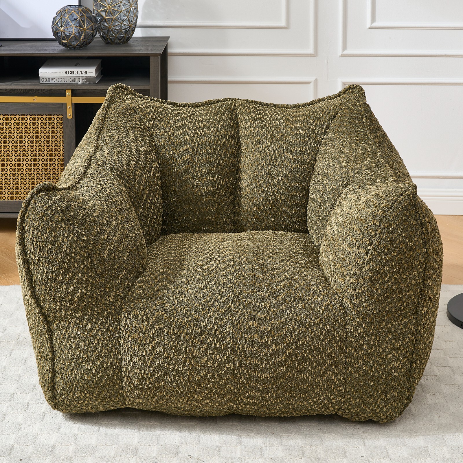 Sofa chairs with highly resilient foam for living rooms and bedrooms Olive Green