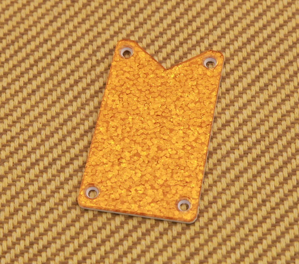 006-0904-049 Gretsch Guitar Gold/Orange Sparkle Falcon Truss Rod Cover Plate