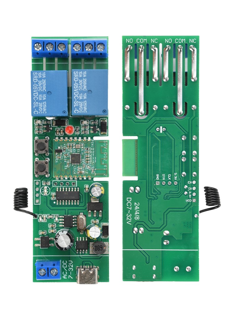 AC/DC 7-32V 2-Channel Bluetooth WIFI Relay Switch Module Self-locking 433MHz
