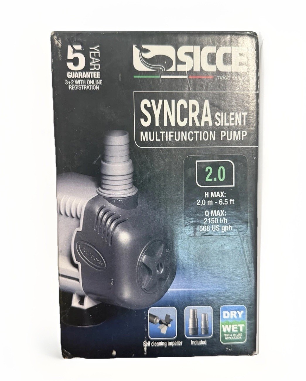 SICCE Syncra 2.0 Silent Pump 568 GPH Aquarium Water Pump Multifunction