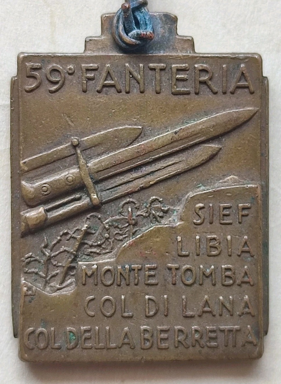 MEDAL 59 INFANTRY REGIMENT CALABRIA COLONIAL AFRICA KINGDOM OF ITALY