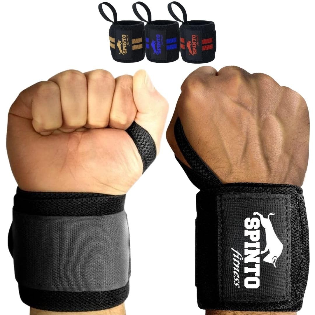 18" Wrist Wraps for Weightlifting USPA-Approved Support with 18", Black