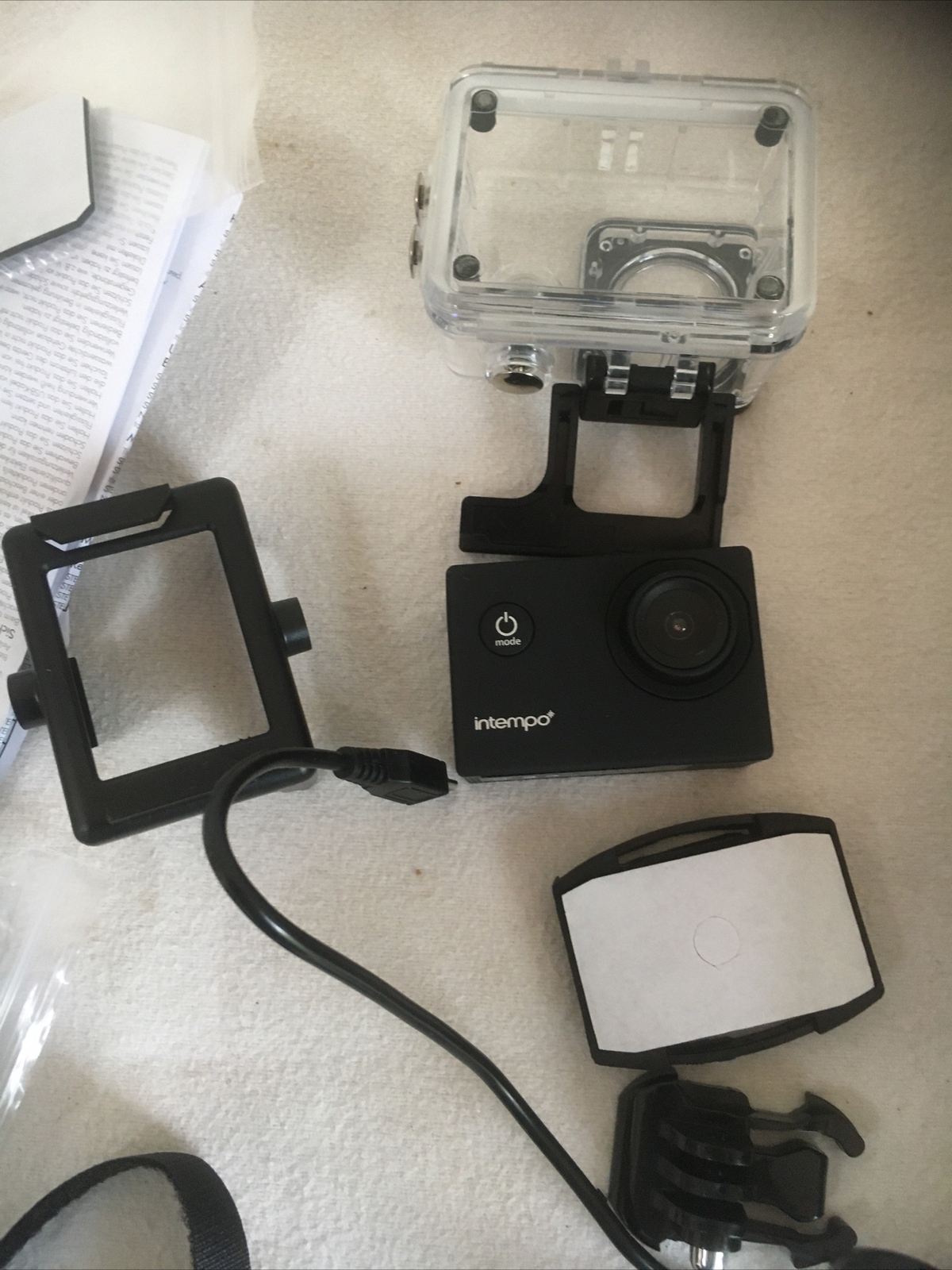 Intempo Waterproof Action Camera with mounts instructions Etc never used