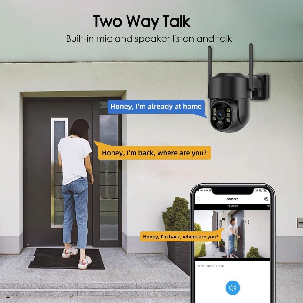 4Pack 2K 5G Solar Camera Outdoor Wireless Battery Powered Color Night Vision Cam