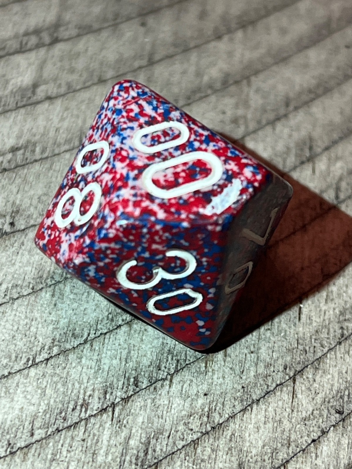 FLAWED! Chessex D10 percentile speckled circus ? rpg d&d dice 110525@