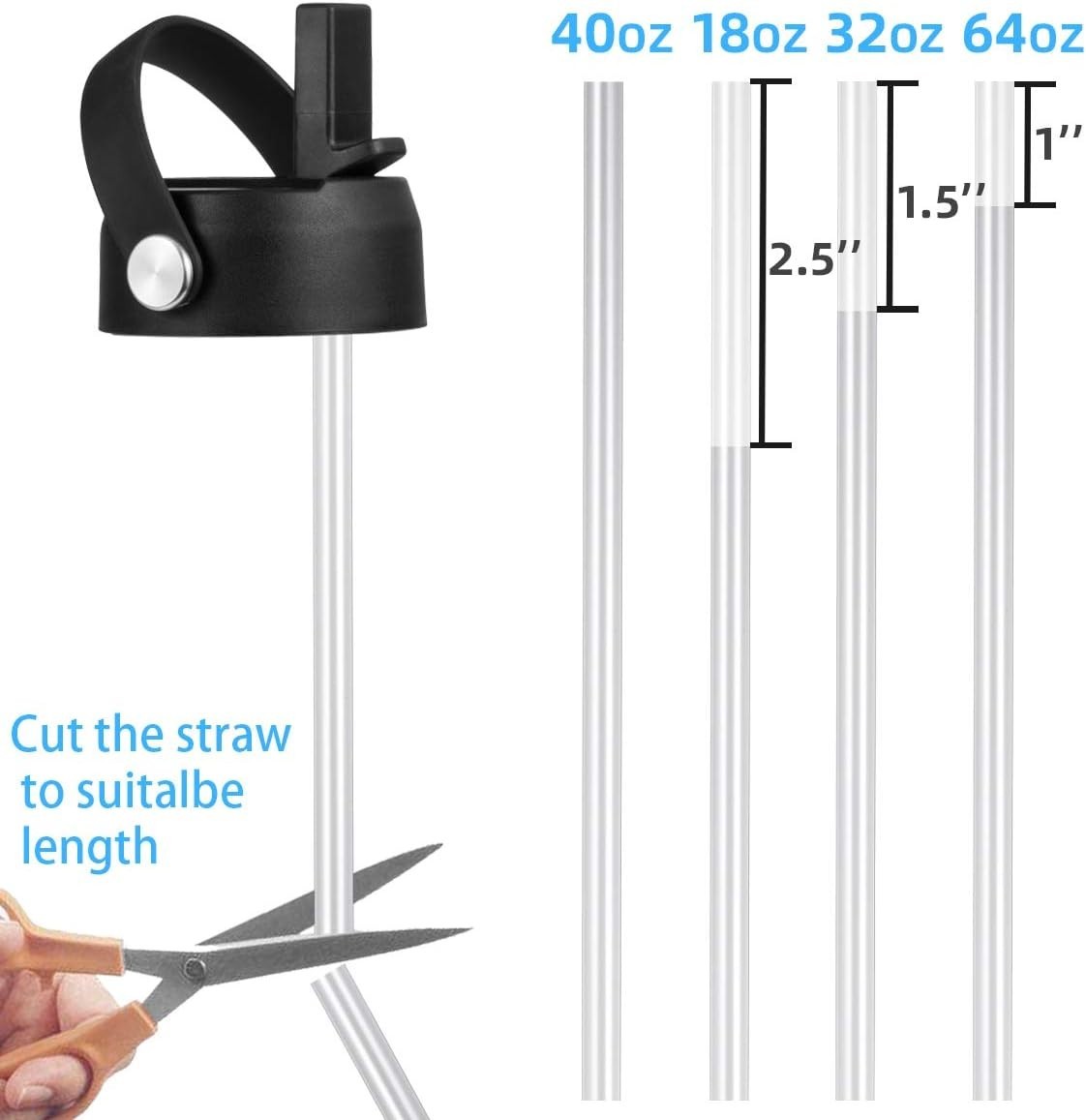 Versatile Hydro Flask Straw Lid - Complete with Straws & Cleaner for 32/40 oz