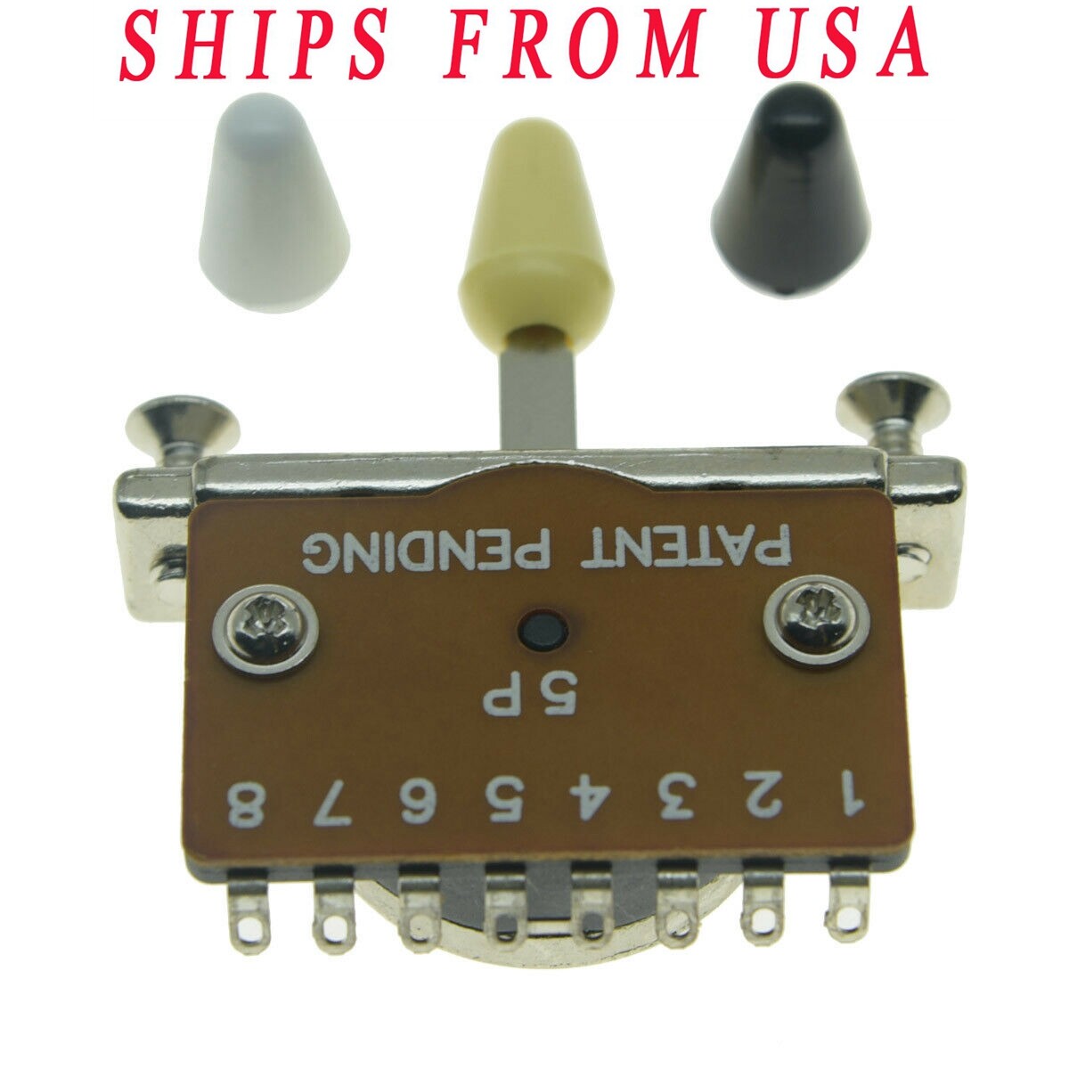 KAISH Die-cast 5 Way Guitar Pickup Selector Switch fit Strat/Tele 3 Plastic Tip