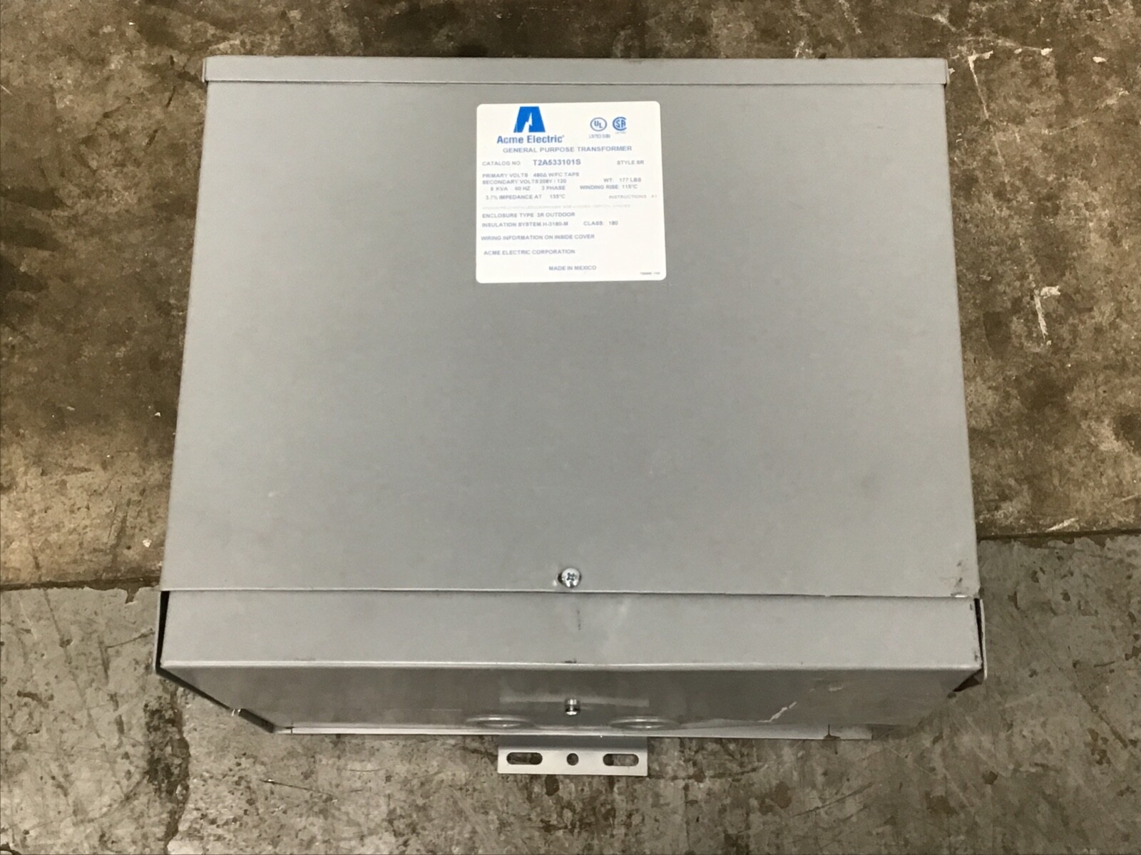 ACME ELECTRIC - T2A533101S Three Phase Transformer 120V AC/208V AC