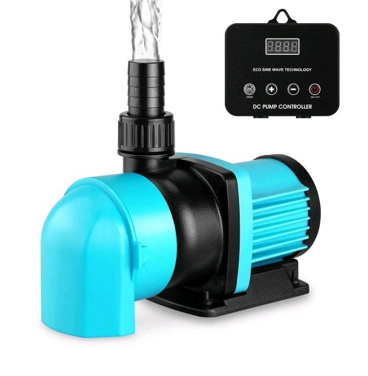 Aquarium 24V 1850GPH DC Water Pump with Controller Submersible and Inline Return
