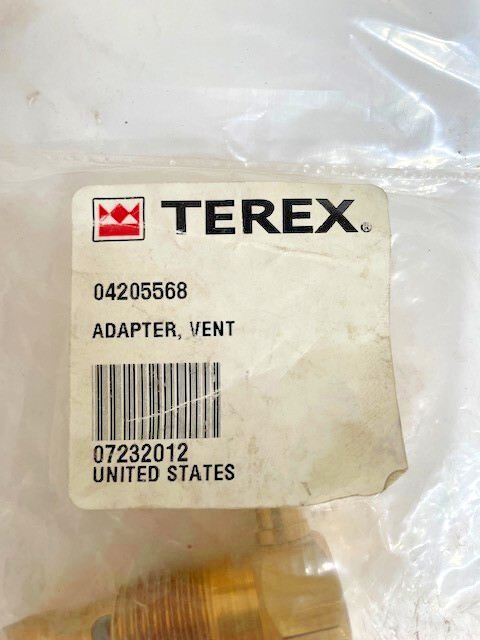 TEREX : 04205568 ADAPTER, VENT  ROLLOVER SAFETY VALVE, VENT FOR FUEL TANK