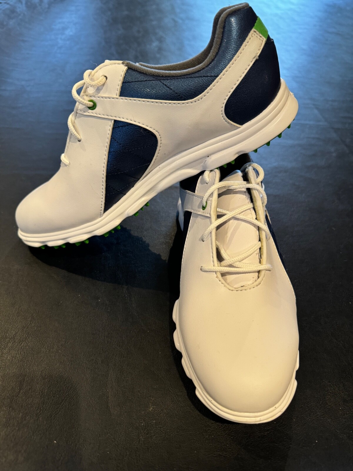 Footnote Junior Pro SL 6M golf shoes, White/Blue color