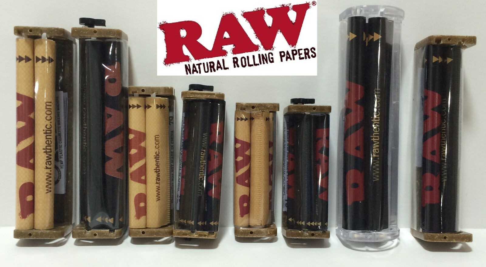 8 PC RAW ROLLING MACHINE COMPLETE COLLECTION Phatty Cone 70mm 79mm 110mm 125mm