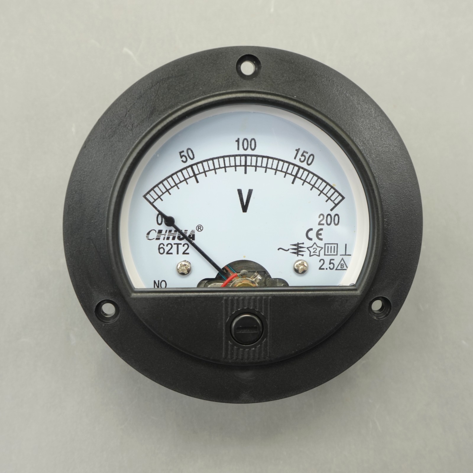 1PC 62T2 AC 0-200V Round Analog Voltmeter Voltage Panel Meter Face Dia. 90mm