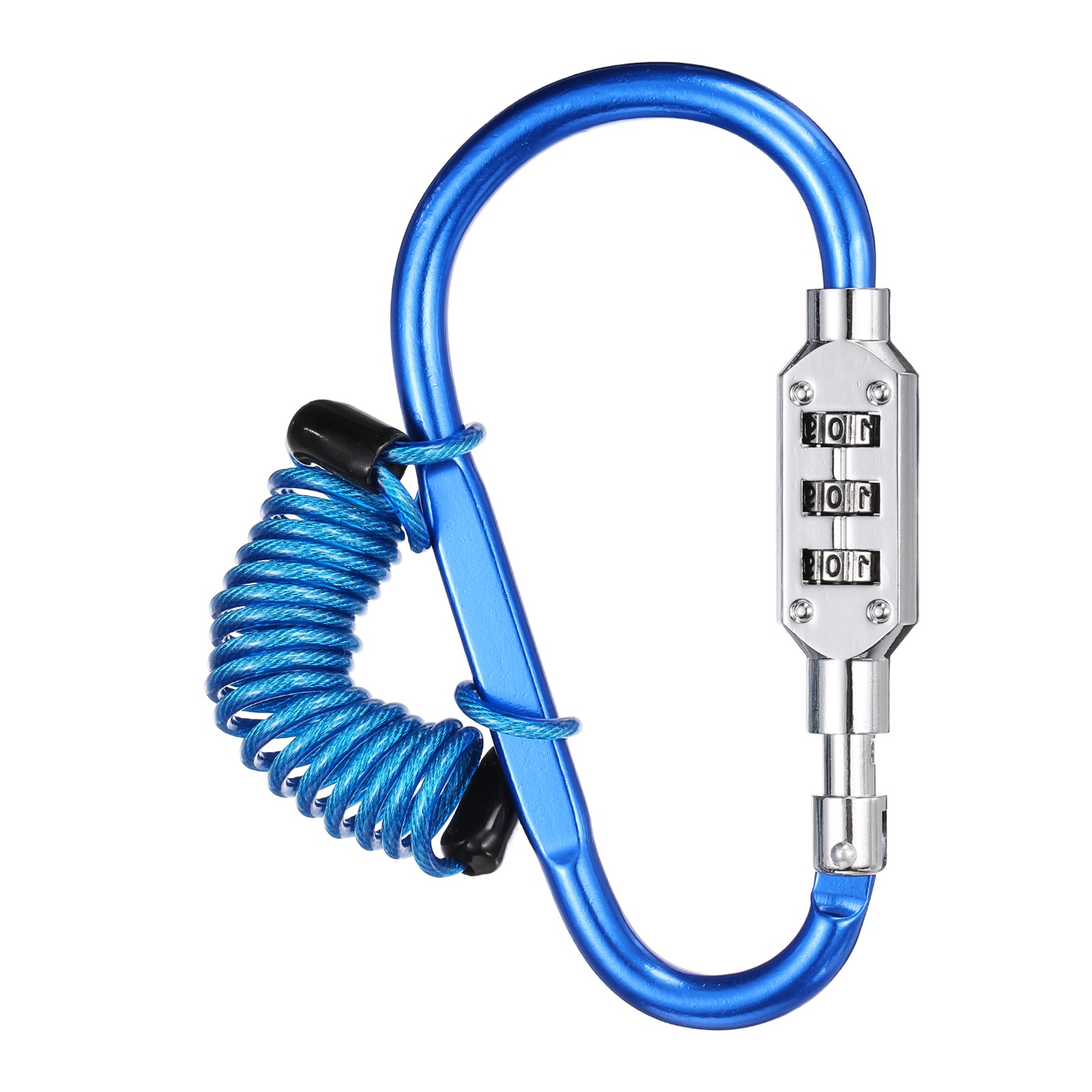3.3Ft Security Cable Lock Steel Safety Cable with 4.8" Combination Lock Blue