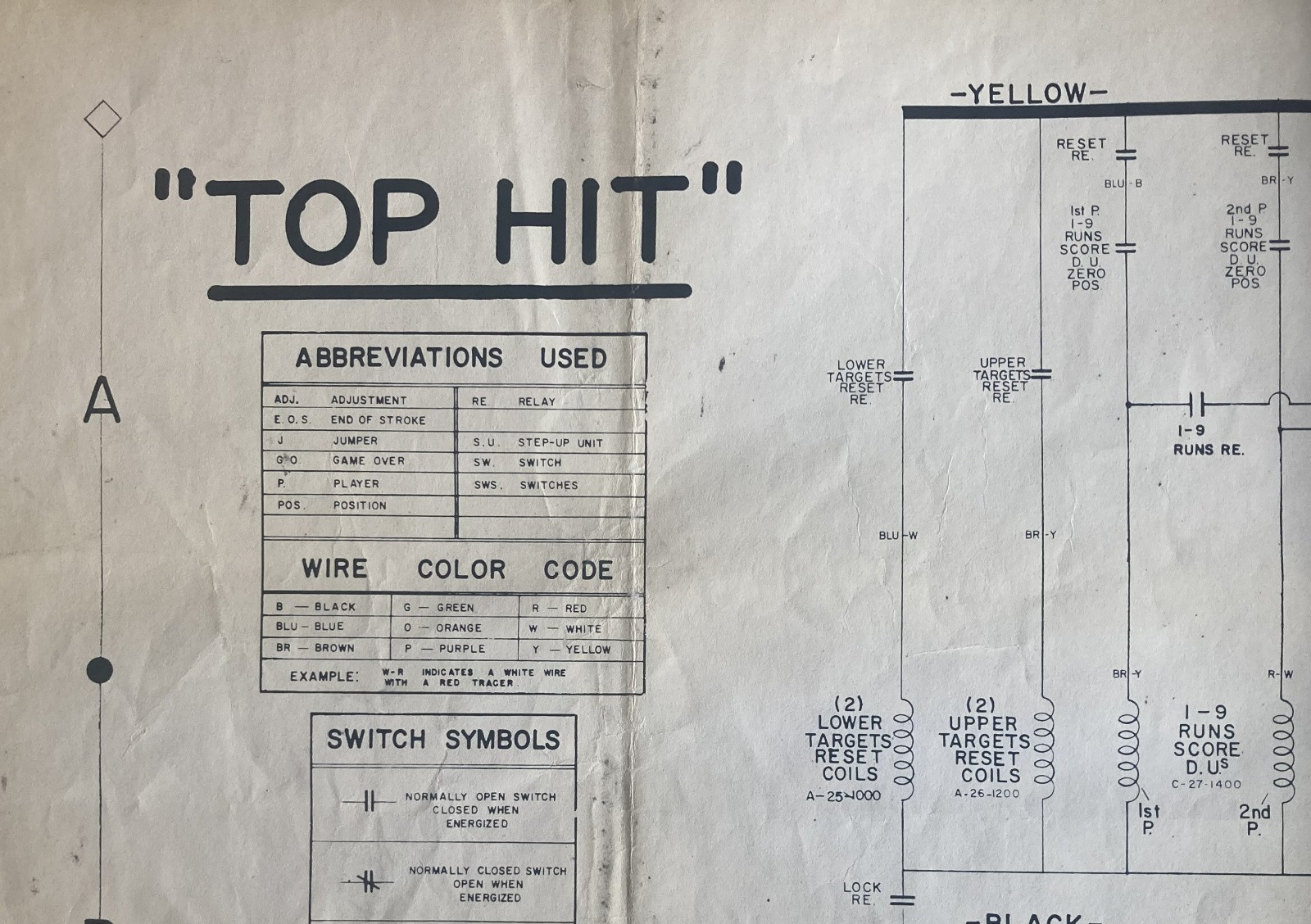 Midway  Top Hit Arcade Game Schematic