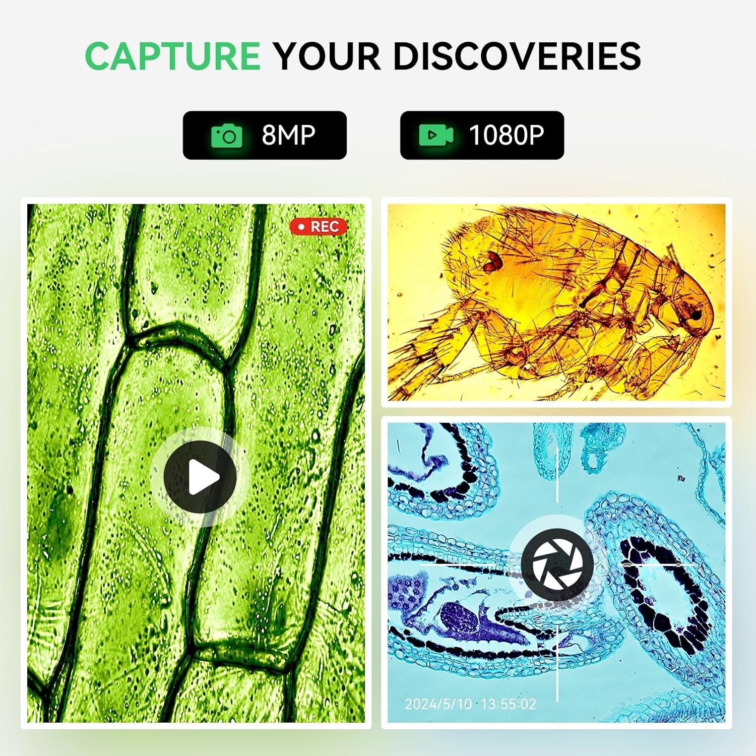 Microscope for Adults Kids Students 40X-2000X Biological Microscope By Temery